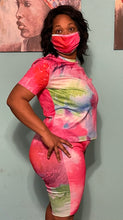 Load image into Gallery viewer, Tie Dye Me Pink w/ Mask Short Set
